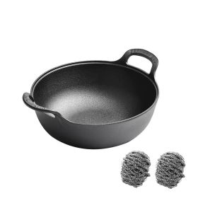 WANGYUANJI Yuanbao Pot 11.8", Cast Iron Stew Pot, Non-coated Non-stick Samll Pot for Making Soup, Cooking Porridge, Gas, Induction, Small Saucepa